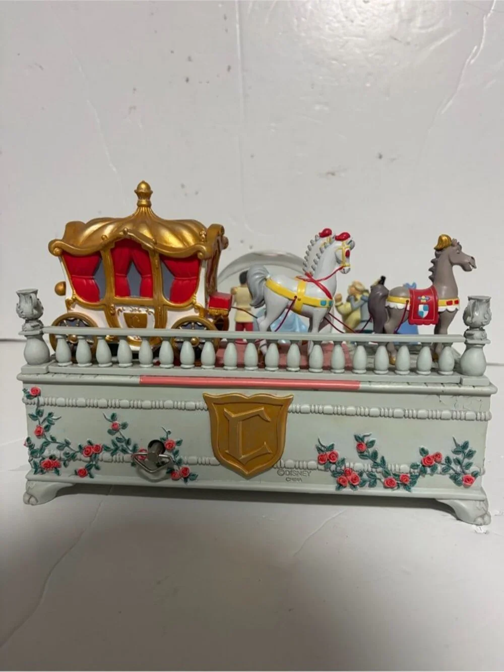 Disney Store Cinderella Royal Wedding Musical Snow Globe “So This Is Love” Works